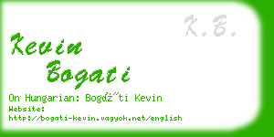 kevin bogati business card